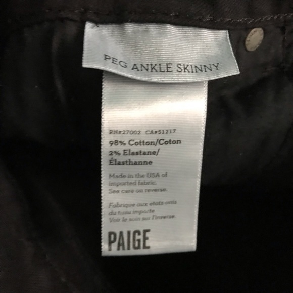 PAIGE Peg Ankle Skinny Jeans in Black Overdye - Picture 8 of 9